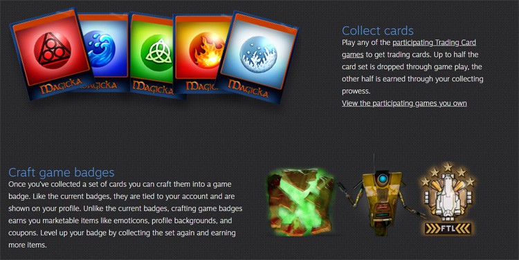 Steam trading cards
